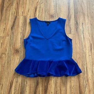 J Crew Velvet Peplum Top sz S